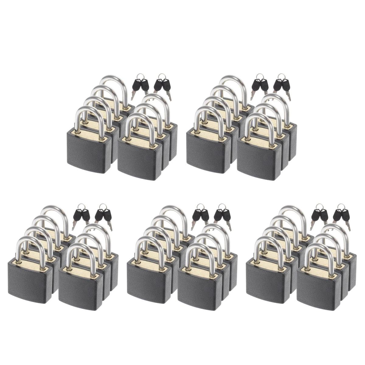 COLLBATH 5 Set Piccolo Lucchetto Per Valigia Serrature Per Bagagli Valigia Zaino Piccoli Lucchetti Per Valigie Lucchetti Per Bagagli Serrature Con Chiavi Acciaio Black 7 Pezzi * 5