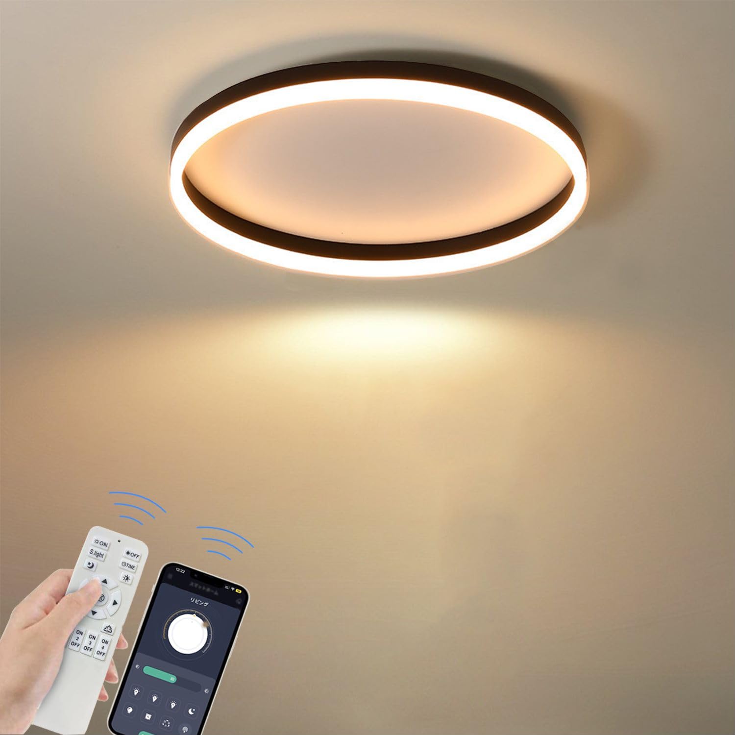 Amazon.co.jp : NJTOZXZC シーリングライト 北欧 LED 8畳 円盤 丸形