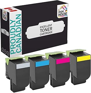 InkHouse Compatible Cartridge for 80C1H HIGH Capacity Toner Cartridge Combo 80C1HK0,80C1HC0,80C1HM0,80C1HY0 BK/C/M/Y for CX410/CX510 for CX410de,CX410dte,CX410e,CX510de,CX510dhe