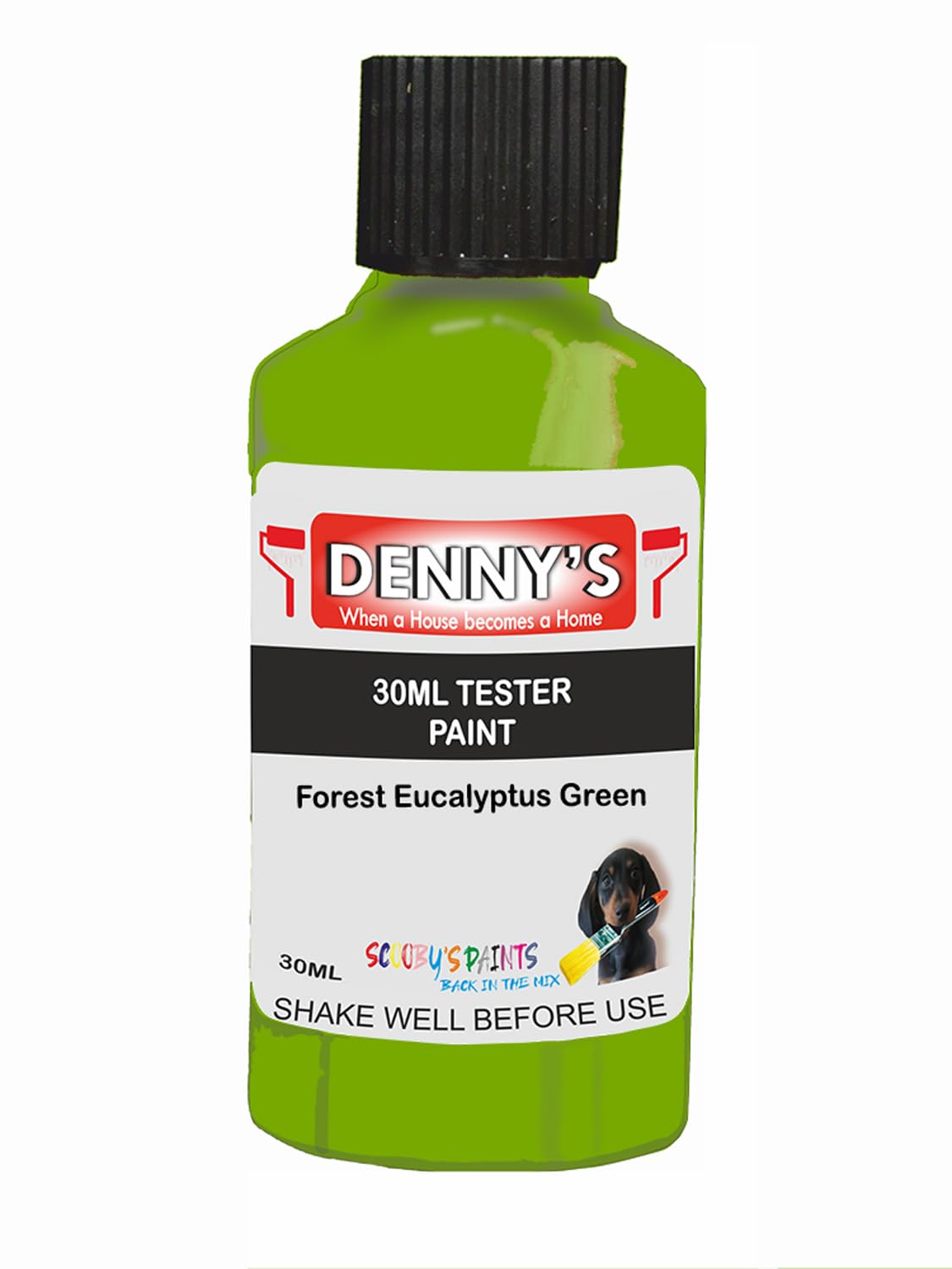 SCOOBYS PAINTS BACK IN THE MIX Chalk Emulsion Matt Paint, Water-Based, No Primer Required, For Walls and Furniture Light Green, (Forest Eucalyptus Green, 30ml Colour Tester)