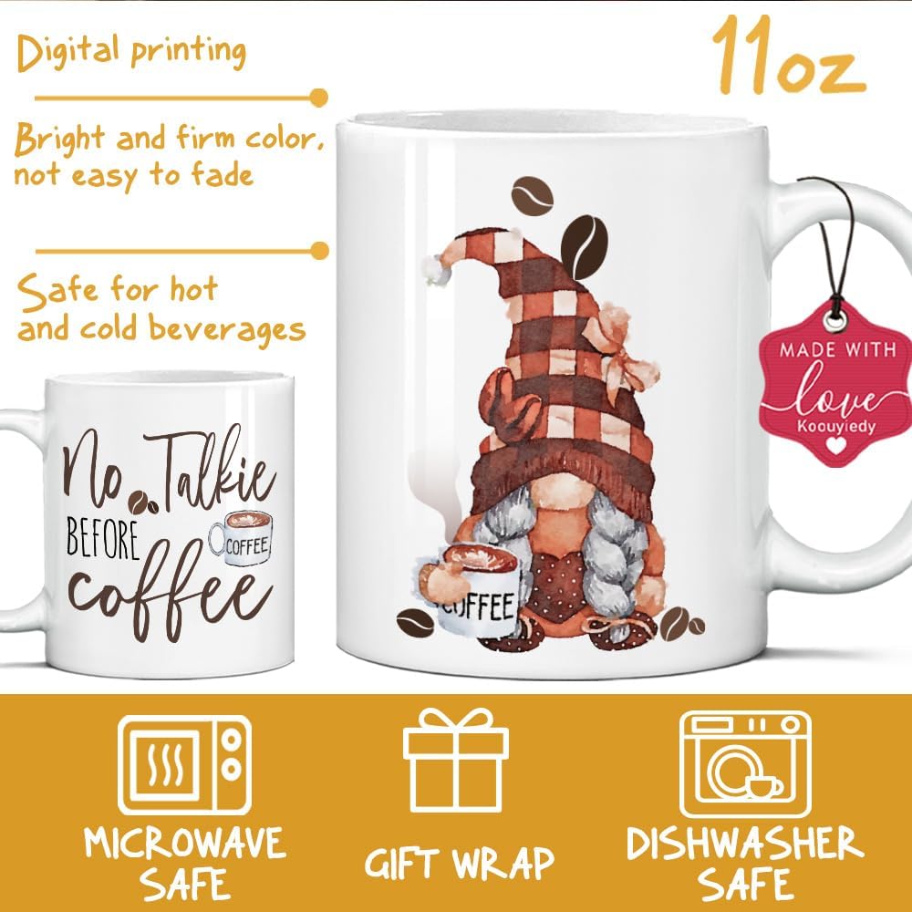 Gnomes Mug Gifts for Coffee Lover Women Birthday Christmas, Coffee Lover Gnome Gifts for Girls Friend Daughter Sister Bestie 11OZ - Image 2