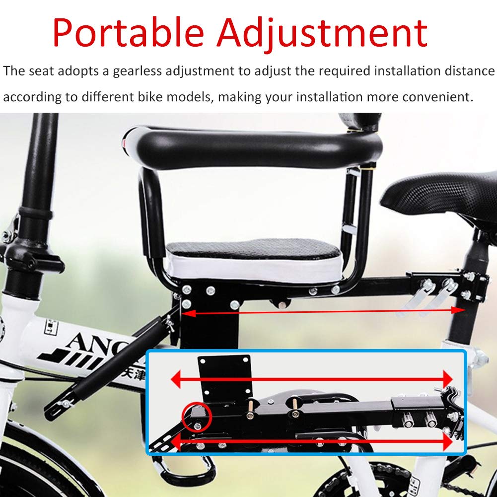 Seggiolino Anteriore Per Bici Bambini - Lega Alluminio, Pelle, Rimovibile Per Mountain Bike