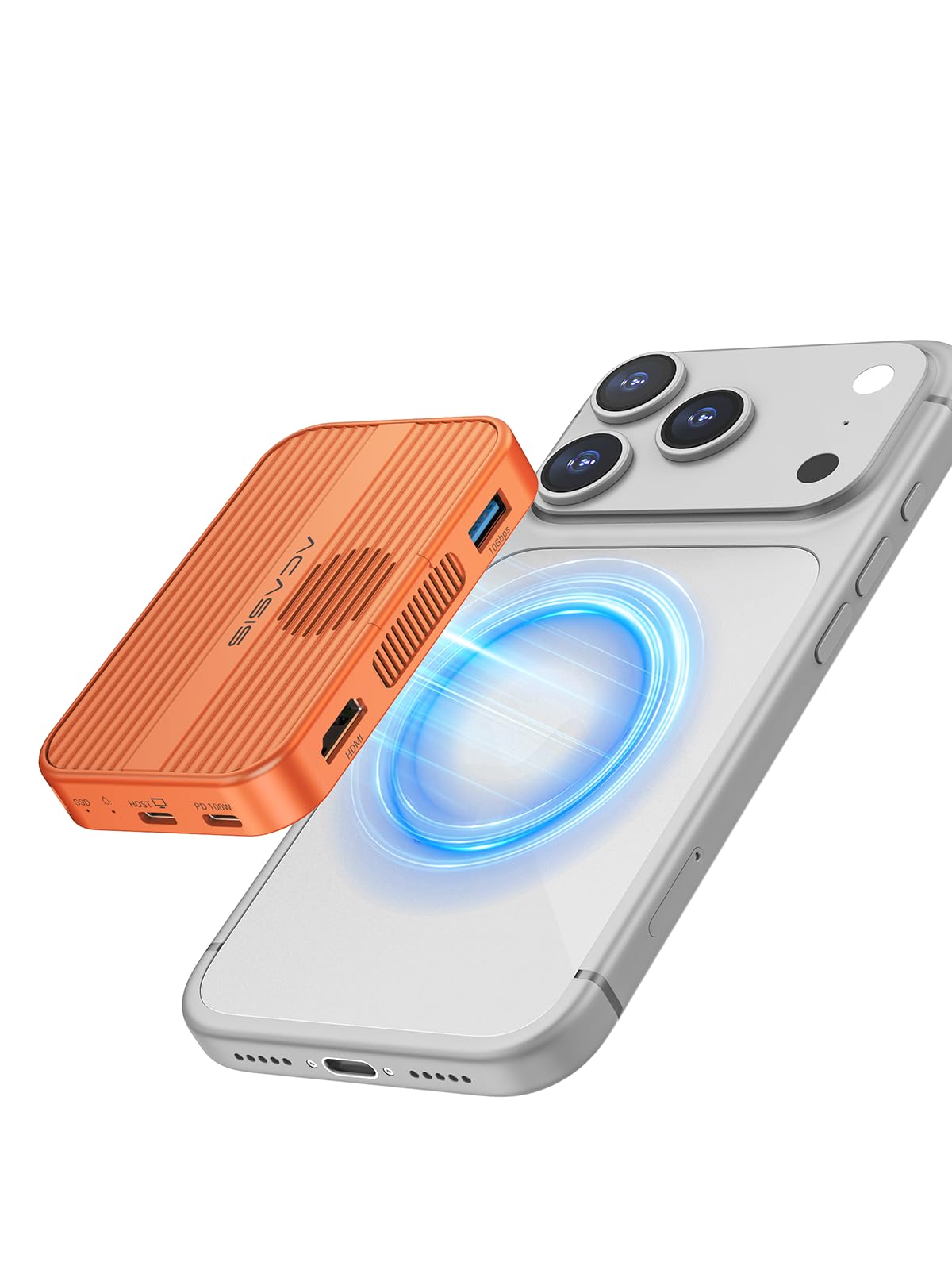 ACASIS 10Gbps Magnetic M.2 NVMe SSD Enclosure With 4K ProRes Recording M.2 EnclosureCompatible IPhone 17/16/15 Pro/Pro Max Magnetic SSD Enclosure with