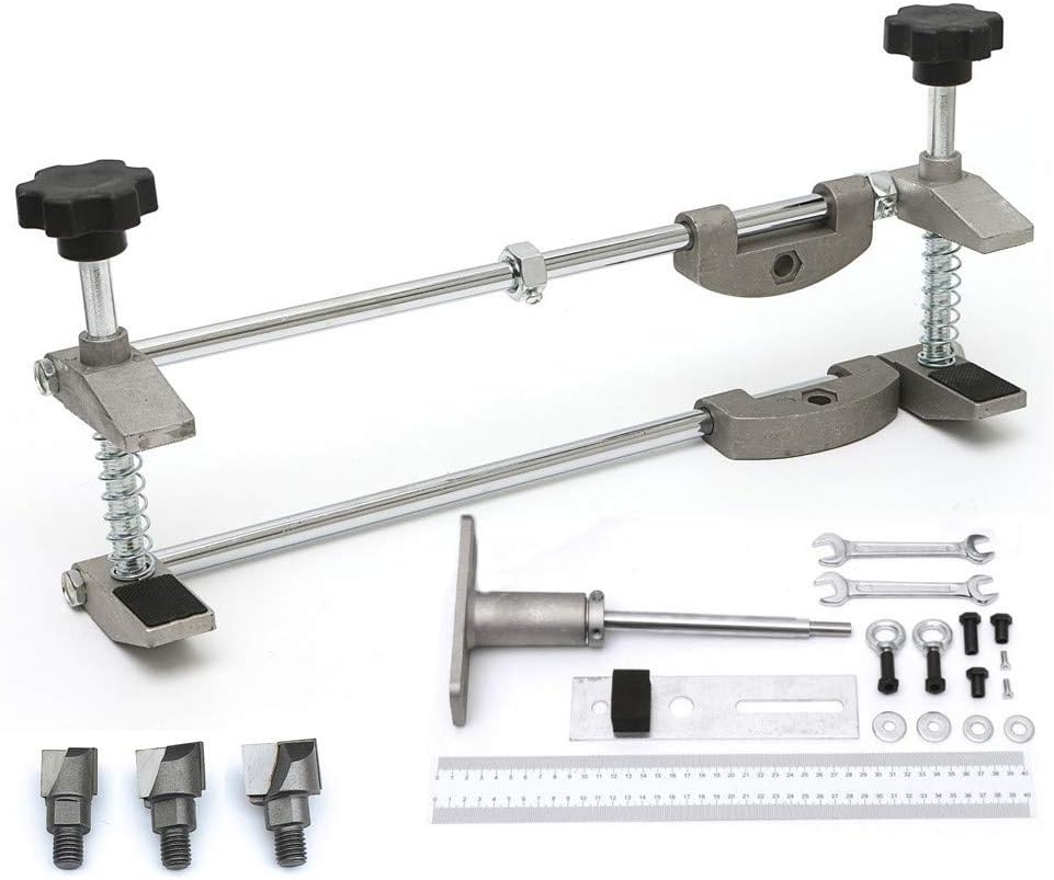 Door Lock Hole Opener Kit, Lock Mortiser Door Fitting Kit with 3pcs Tungsten Steel Cutters & Accessories, 18/22/24 Mortice Lock Fitting Tool for Wooden Doors