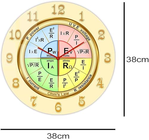 Miniatura 2 de Reloj de pared de 15 pulgadas con corriente alterna de corriente alterna de Ohm, reloj de pared silencioso de cuarzo sin tictac, funciona con pilas,