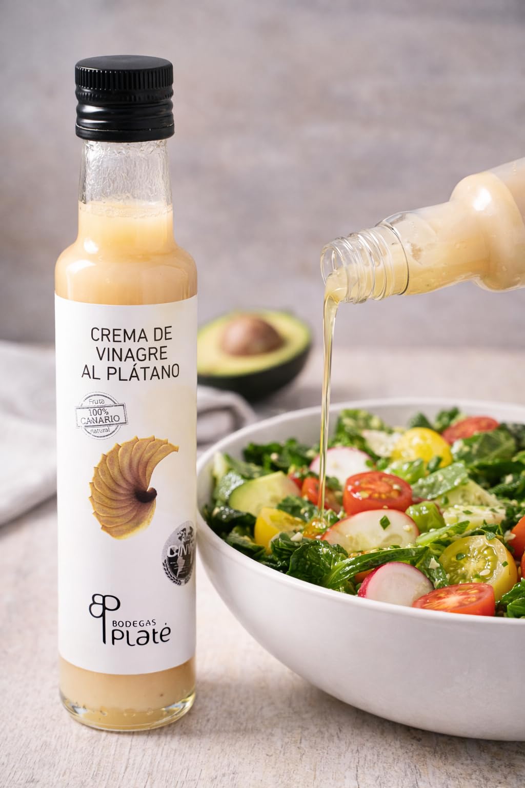 Crema de Vinagre de Plátano 250 ml | Aderezo artesanal natural vegano sin gluten