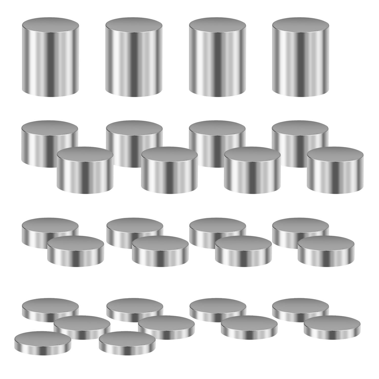 30pcs Car Weights, 1/2oz, 1/4oz, 1/8oz, 1/16oz Tungsten Buffer Cylinder Weights 5.63oz Car Counterweight to Maximize Racing Performance