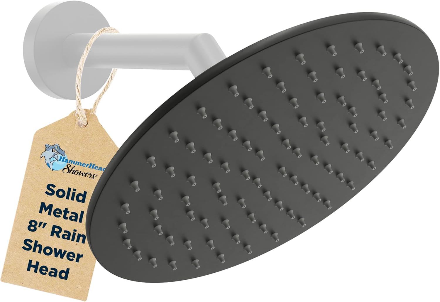 HammerHead Showers® ALL METAL 8 Inch Rainfall Shower Head MATTE BLACK