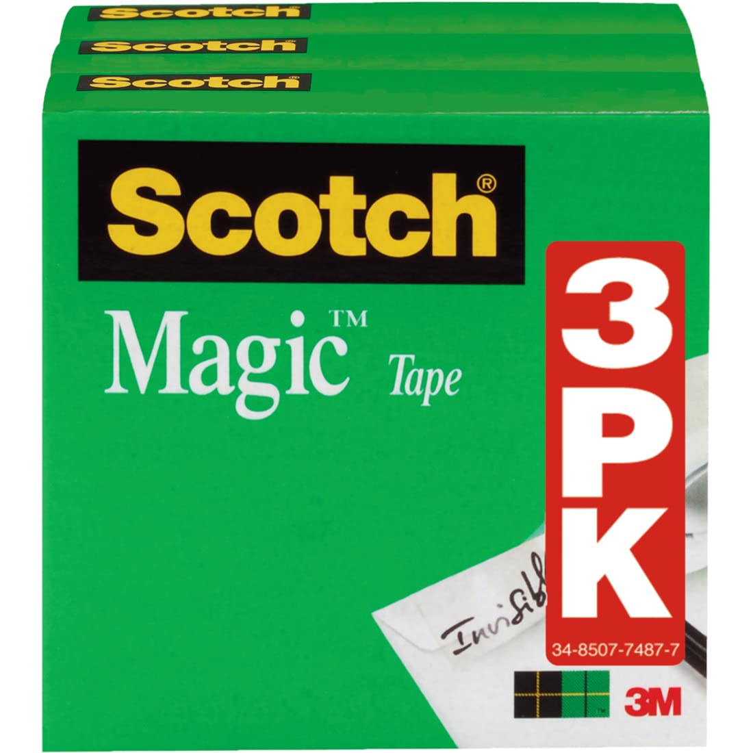 Scotch, MMM810H3BD, 1/2"W Magic Tape, 12 / Bundle, Matte Clear