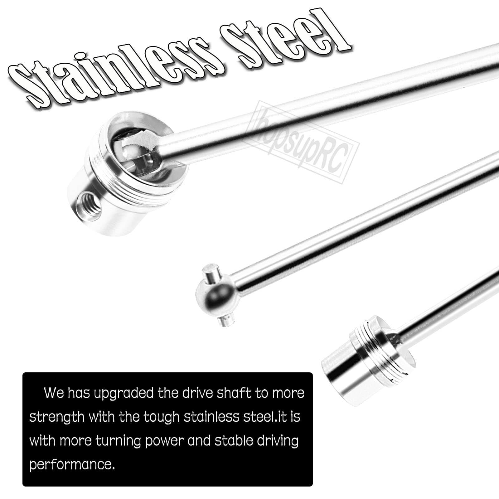 hopsupRC RC Center Drive Shaft CVD Upgrades Part for 1/8 Kraton 6s,Steel #45 Center Driveshaft Axles Hops Up,2PCS,Silver