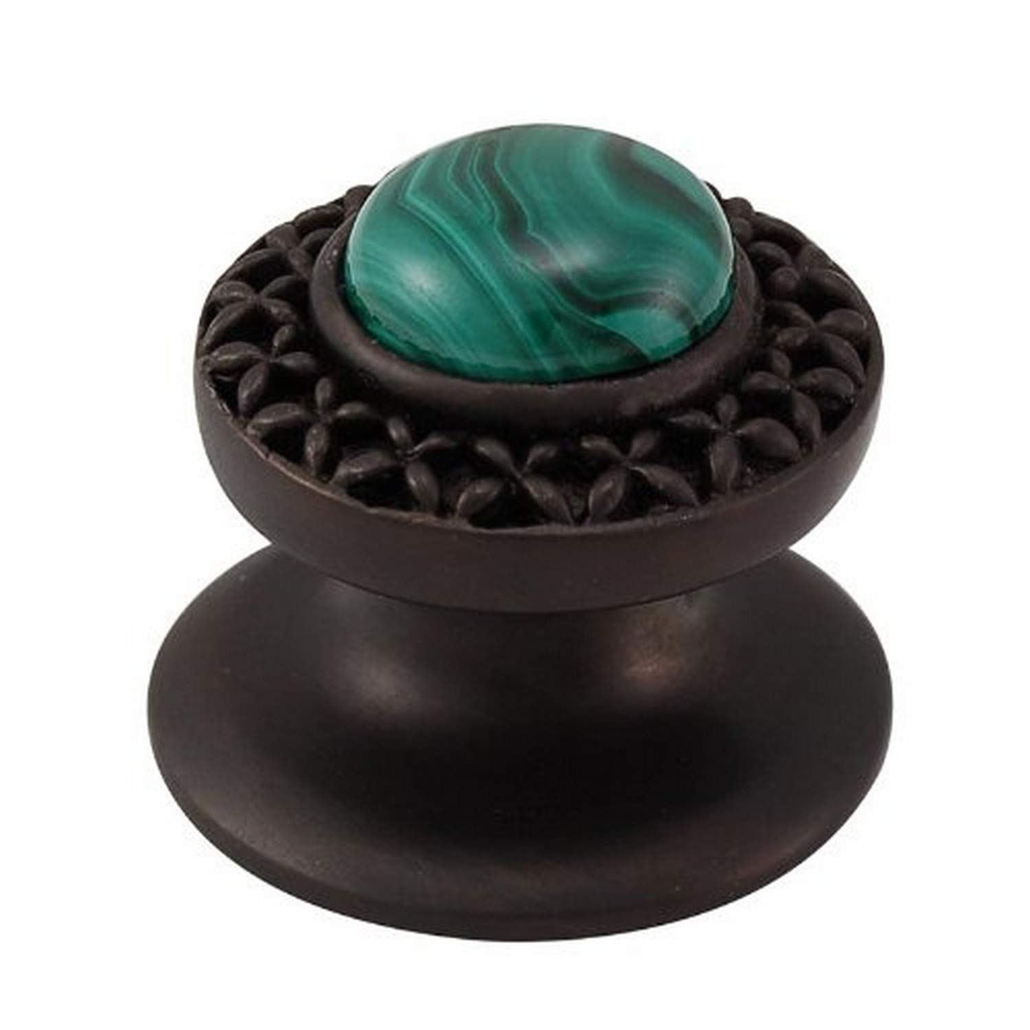 Vicenza DesignsVicenza Designs K1150 Malachite Gioiello Round Stone Insert Style 4 Knob, Small, Oil-Rubbed Bronze