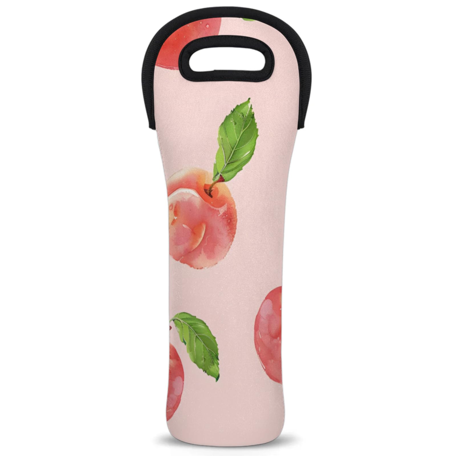 Neoprene Wine Tote Carrier Bag for Wine,Water, Champagne, Beer, Baby Bottles 15.6 x 5.1 Inches, Protective Wine Bag,Peaches