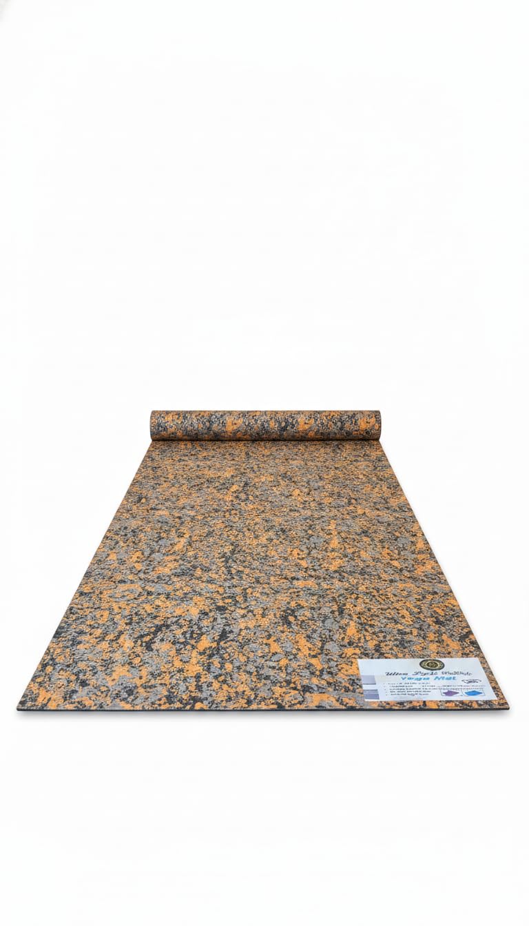 6mm Anti Skid Yoga Mat for Men & Women| Qnty.-1 Pcs.| (BLACK WITH ORANGE)-image-9