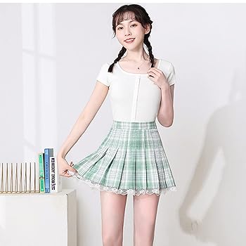 Amazon.co.jp: [AORKU] プリーツ スカート ミニ 丈 インナー付き