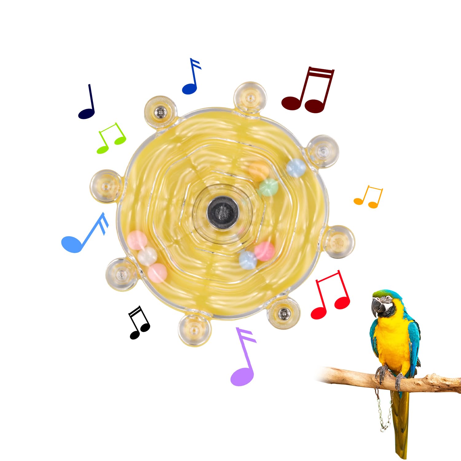 PEUTIER Parrot Spinner Toy, Parakeet Toy Wheel Bird Toys Interactive Spinning Rattle Parrot Toys Cockatiel Toys for Bird Cage for Entertainment Chewing Exercise