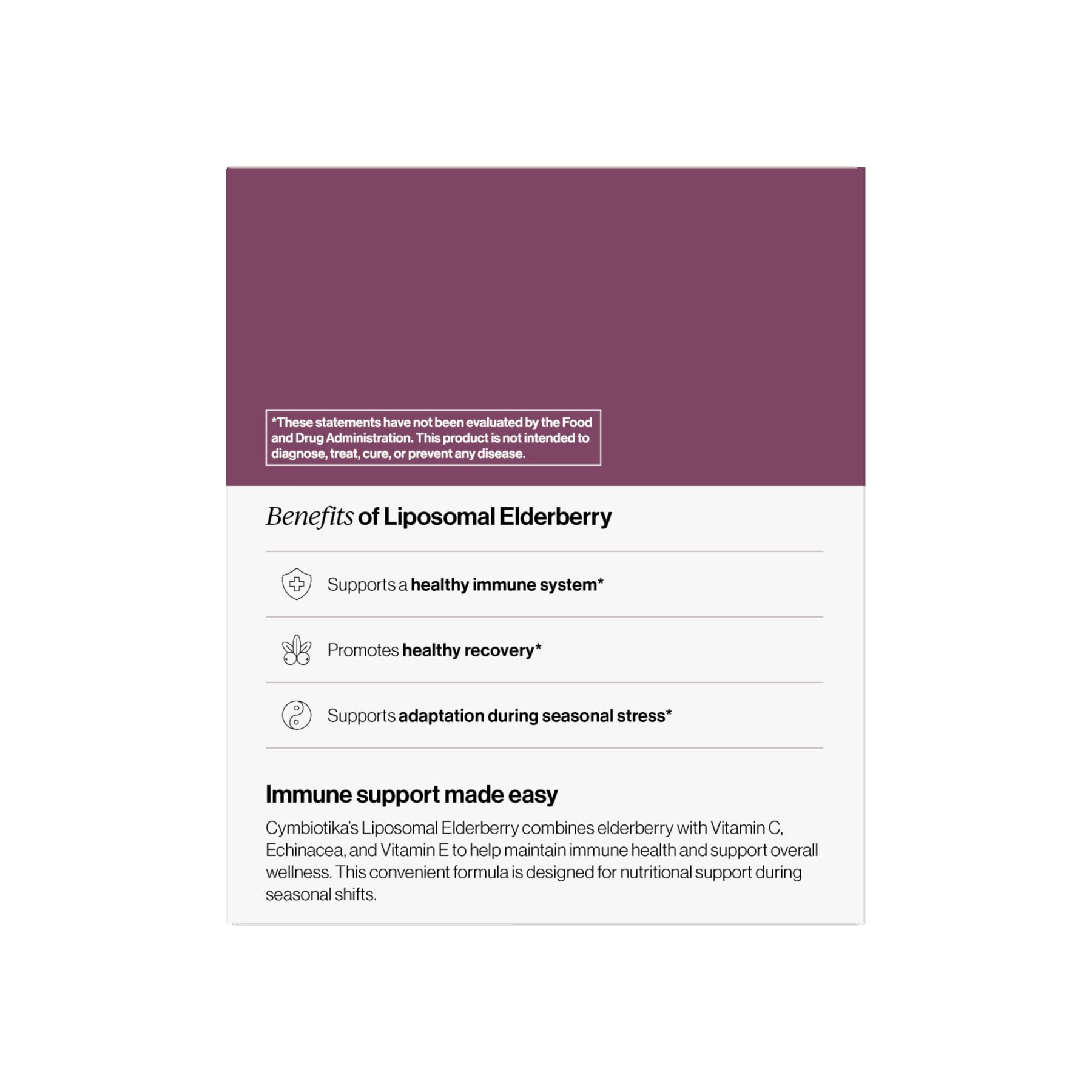 CYMBIOTIKA Liposomal Elderberry with Vitamin E for Immune Support — Amazon image 8