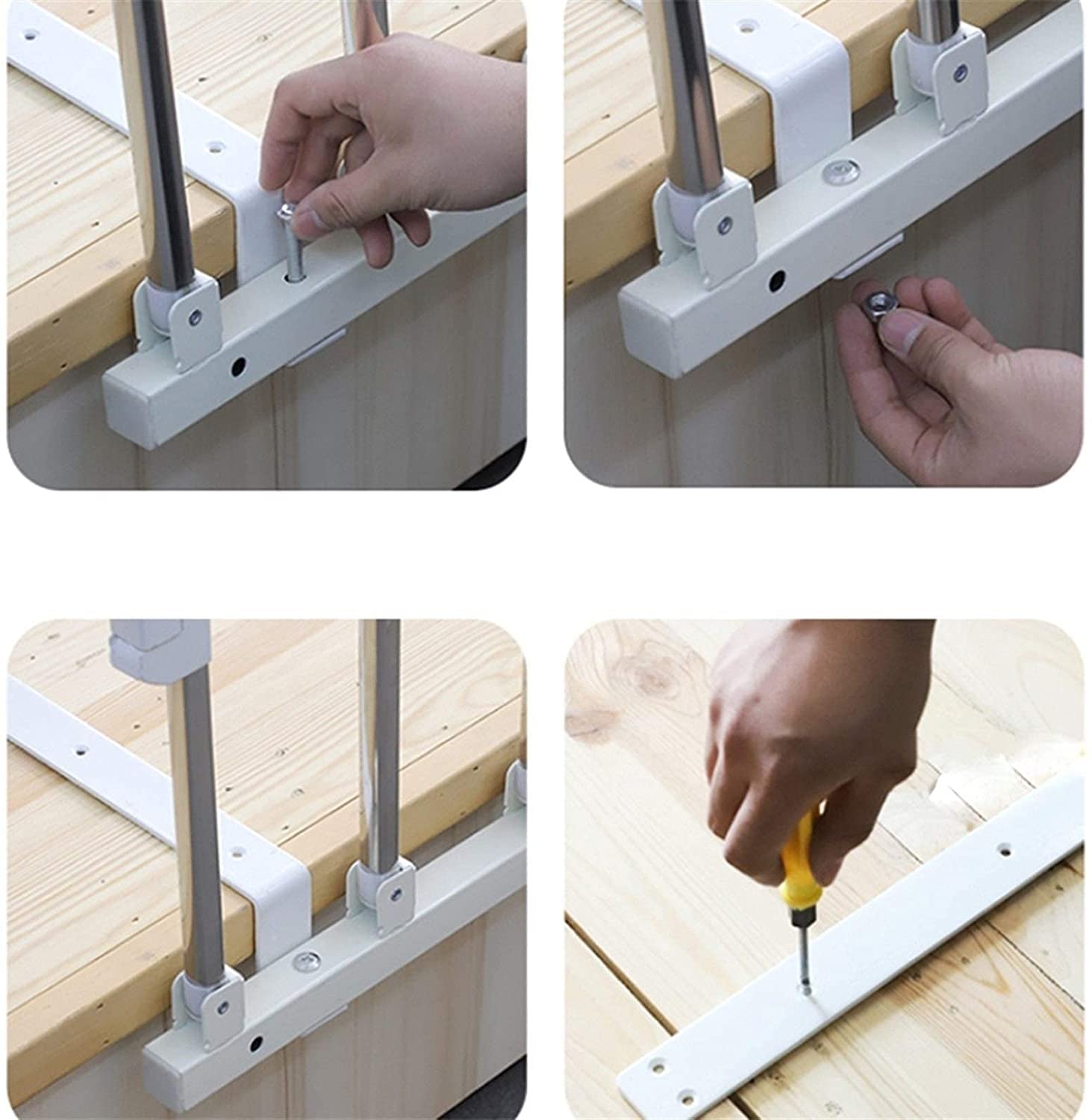 Lado para barandilla de Cama para Personas Mayores, Lado de Seguridad Plegable para Adultos Barandilla de Seguridad Barandilla Color de Grano de Madera Amarillo Dispositivos de ayu