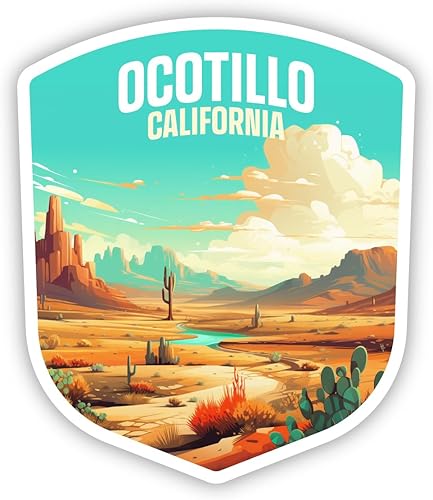 Ocotillo California Desert Souvenir - Calcomanía de vinilo (diseño de cielo, 2 pulgadas)