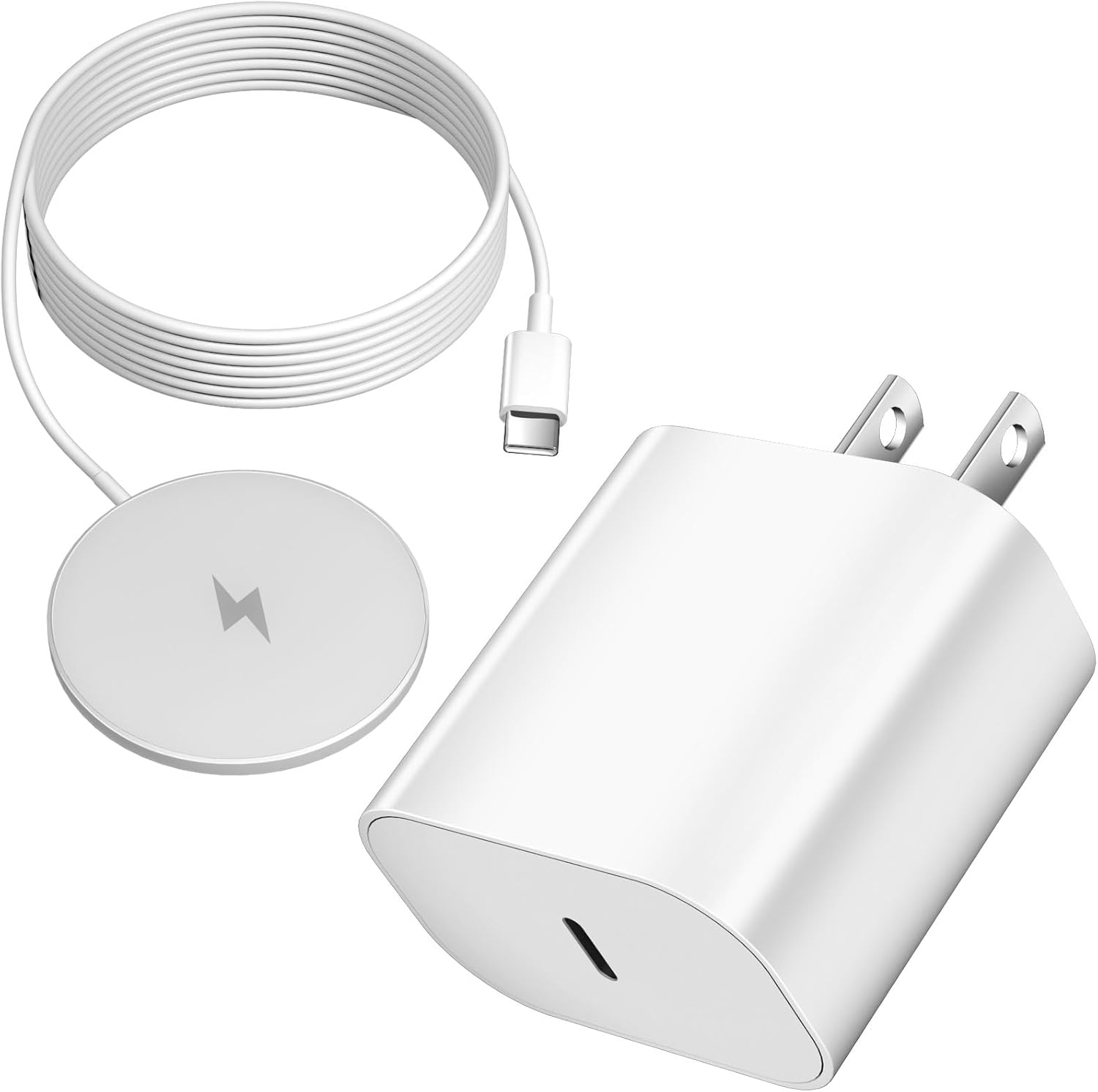 Magnetic Wireless Charger 6FT 15W Apple MagSafe Charger Fast Charging Pad & USB C Chargers Block,Quick Wireless Mag-Safe Chargers for iPhone 16 ProMax/16 Pro/16e/15 ProMax/15 Plus/14/13/12/AirPods 3/2