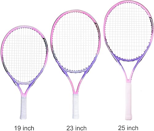 Miniatura 2 de Senston Raqueta de tenis para niños y niñas de 19 pulgadas, 23 pulgadas, 25 pulgadas, raquetas de tenis con cubierta de raqueta