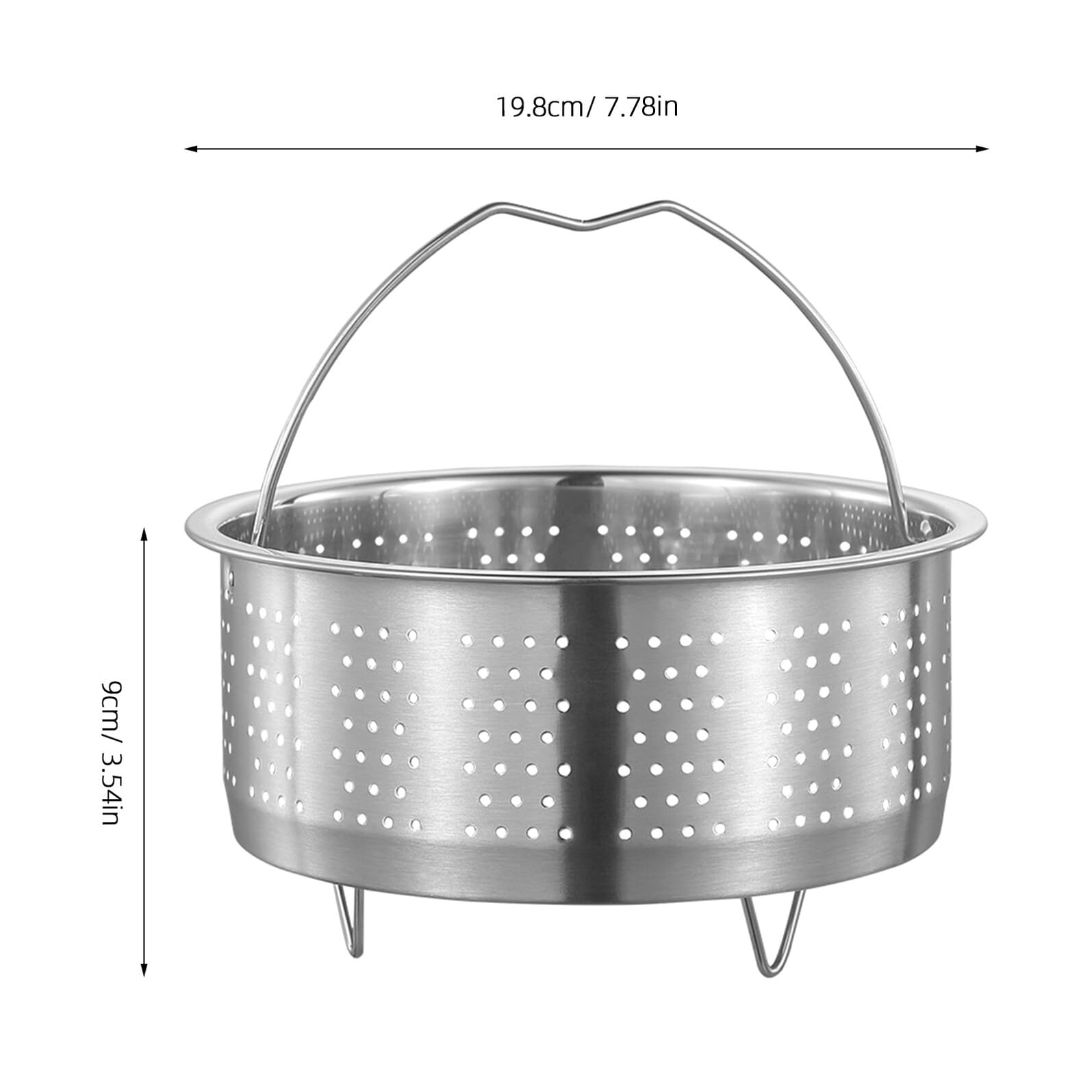 Cestello Cottura Vapore Rotondo in Acciaio Inox Argento