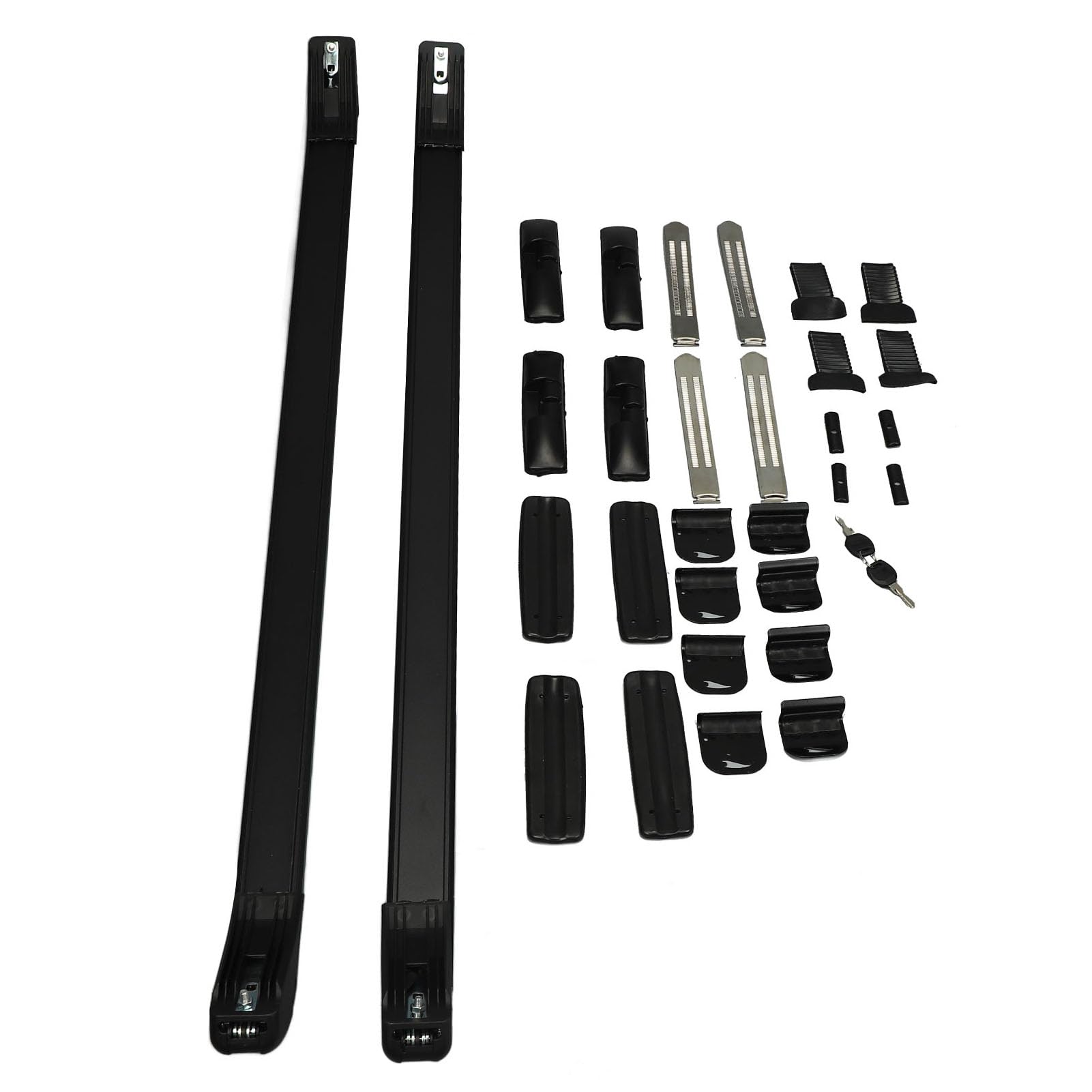 Duokon Portabagagli da Tetto per Auto in Lega di Alluminio, Traverse da 110 Cm, Strumento di Bloccaggio Integrato, Supporto Gratuito per Auto di Piccole Dimensioni Che Trasportano Bagagli, Zaini e