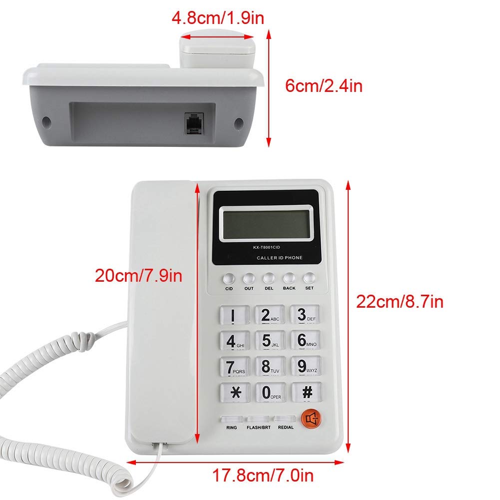 Bewinner Schnurgebundenes Telefon,Wired Corded Tischtelefon,Festnetztelefon mit Anrufbeantworter für Heim/Hotel/Büro mit automatischer Identifikation des DTMF/FSK Dualsystems