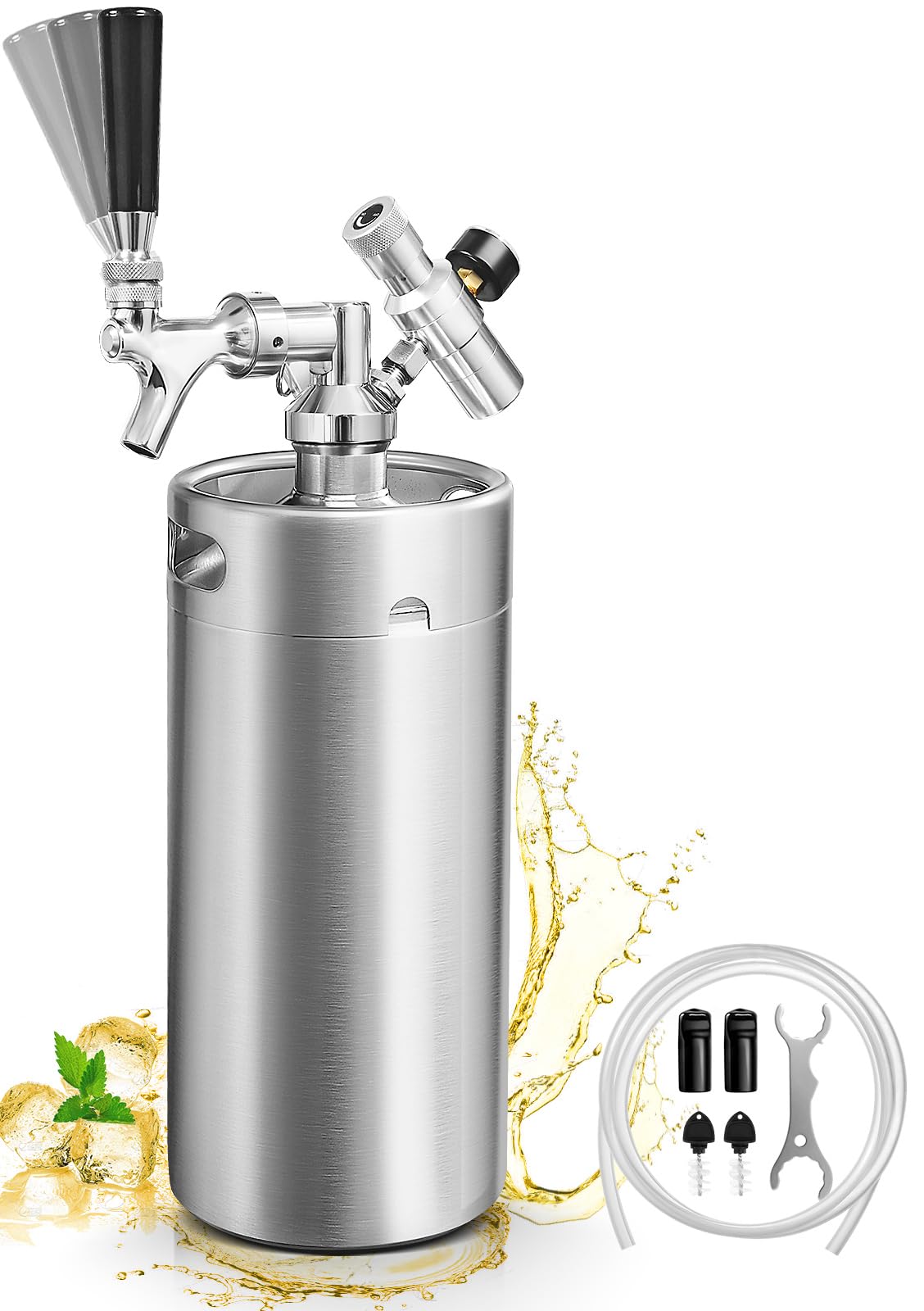 Amazon.com: 128OZ Mini Keg Growler, Draft Beer Dispenser System Portable Stainless Steel Beer Growler Tap System Keeps Carbonation and Fresh with 0-60PSI Dual-Stage CO2 Regulator for Camping, Picnics: Home & Kitchen Amazon.com: 128OZ Mini Keg Growler, Draft Beer Dispenser System Portable Stainless Steel Beer Growler Tap System Keeps Carbonation and Fresh with 0-60PSI Dual-Stage CO2 Regulator for Camping, Picnics: Home & Kitchen