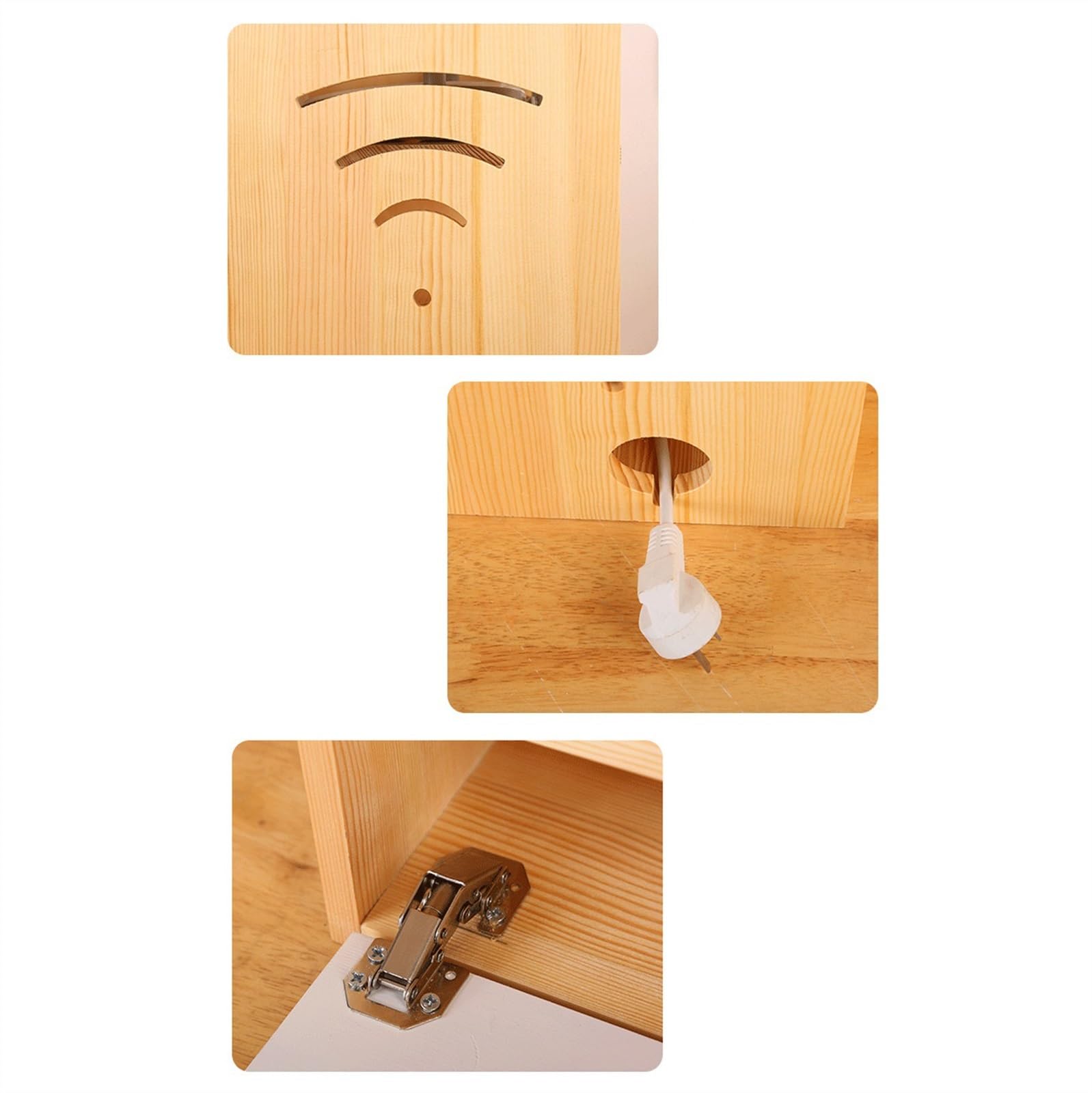 Organizadora de Cables Caja de almacenamiento de enrutador caja de almacenamiento de cable de alimentación enchufable de madera maciza wifi inalámbrico luz gato decodificador rack personalización Caja