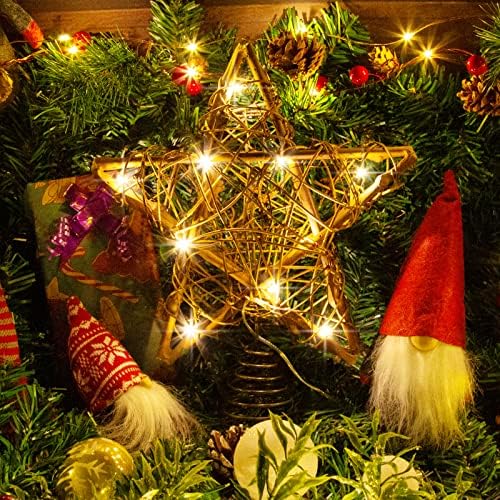 Pointe De Sapin De Noël En Forme D'étoile En Fer - Décoration Lumineuse Pour Sommet D'arbre - 25x30 Cm Environ - Installation Facile