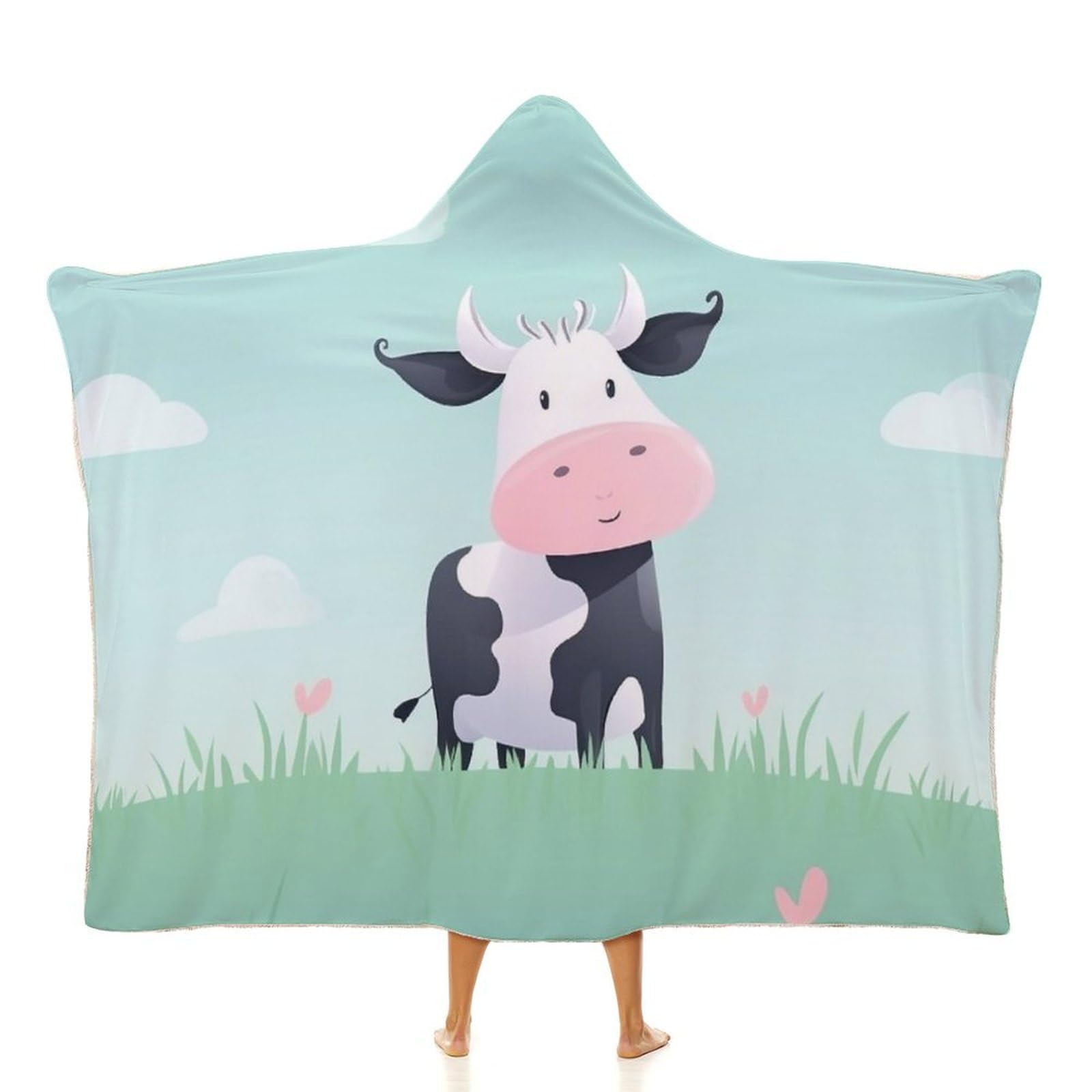 Cape à capuche motif vache pour ne plus avoir froid au bureau - 8