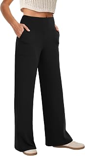 COPYLEAF Women's Wide Leg Yoga Pants High Waist with Pockets - Stretchy Lounge Sweatpants for Work, Yoga & Casual Wear