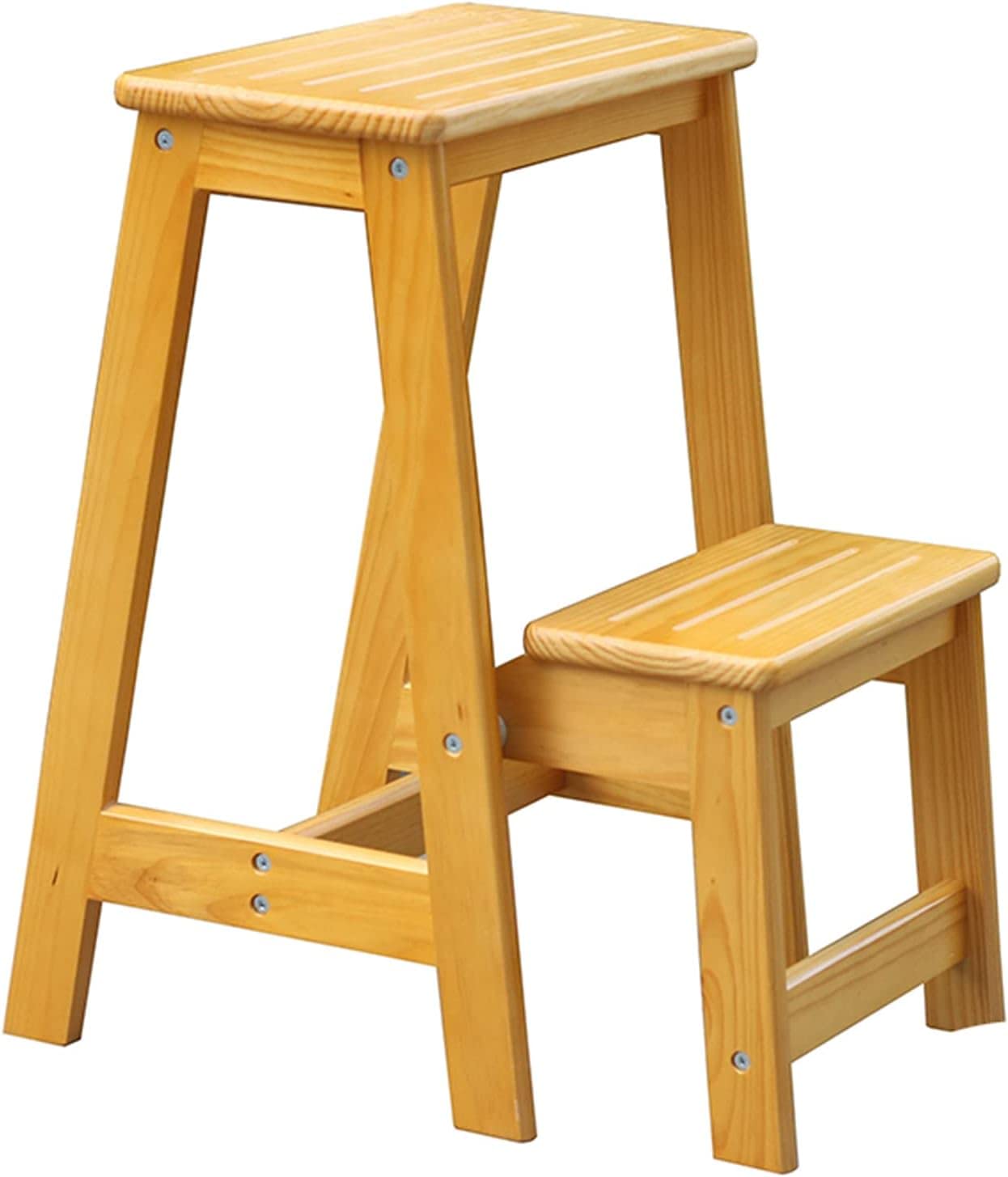 Amazon.com: Step Stool,Wooden 2 Step Folding Flip up 2 in 1 Stool