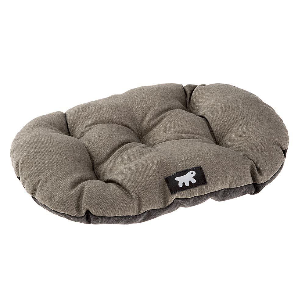 Ferplast Hundebett Relax, Hundekissen, Katzenkissen, Hundematte für Hundehütten und Autos – waschbar – aus Baumwolle mit weicher Polsterung, 55 x 36 cm. Braun