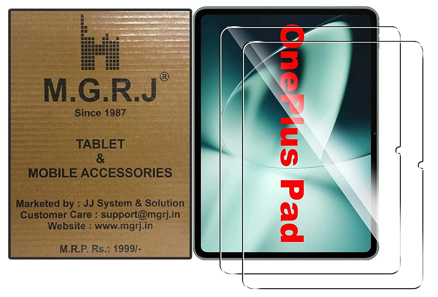 M.G.R.J® Tempered Glass Screen Protector for OnePlus Pad Tablet (11.6" inch) (2023) (Pack of 2) with Edge to Edge Coverage and Easy Installation kit (B0C8JPCPYB) Amazon Price History, Amazon Price Tracker