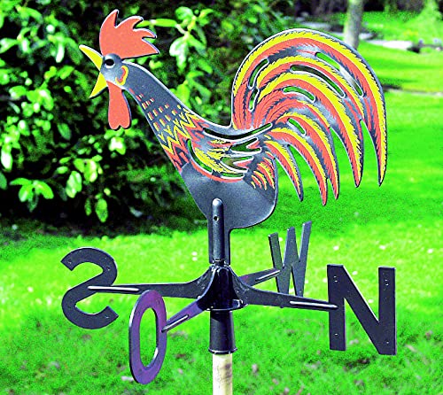 Novaliv 1x Wetterhahn | Wetterhahn für Garten | Wetterfahne für Gartenhaus | Wetterfahne | Wetterhahn für das Dach | Windfahne | Windmesser Windspiel