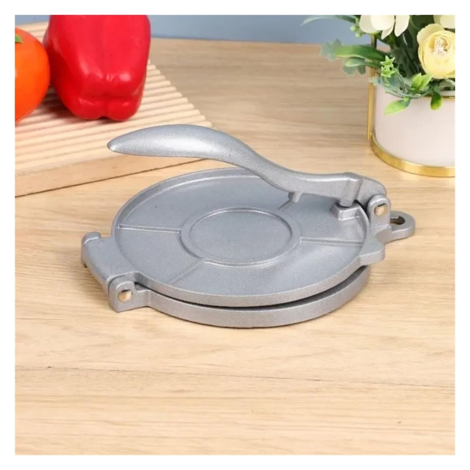 Pressa For Tortilla In Lega Di Alluminio, Strumento For Pressare L'impasto Delle Tortilla, Strumento For Preparare La Pizza E Le Torte Fatte In Casa, Forniture For Cucinare.(Silver 16CM)