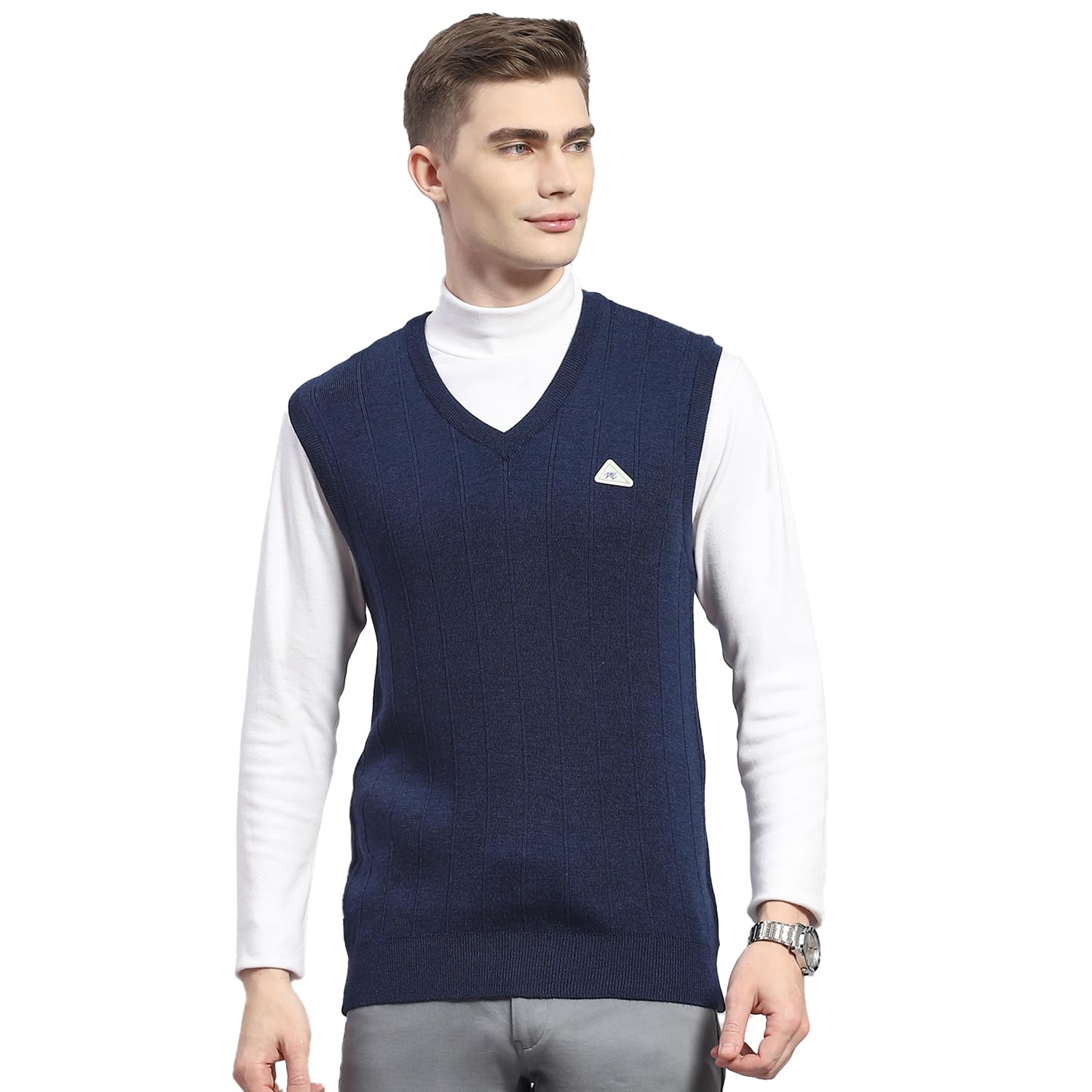 monte carlo Shell Solid V Neck Sweater | Warm Woolen Pullover for Men | Soft Comfortable Knitted Winter Wear Sweater for Men's-picture-22