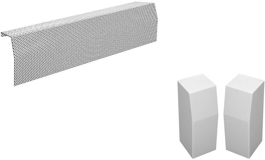 Baseboarders Premium Series Galvanized Steel Easy Slip-On Baseboard Heater Cover in White (2 ft, Cover + L & R End Caps)