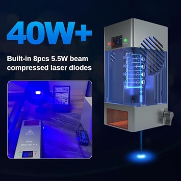 LASER TREE Laser Module, 40W Optical Output Diode Laser Head Designed for Powerful Cutting, Higher Accuracy Laser Eangraver Module with Air Assist, Laser Head for Laser Engraver Machine