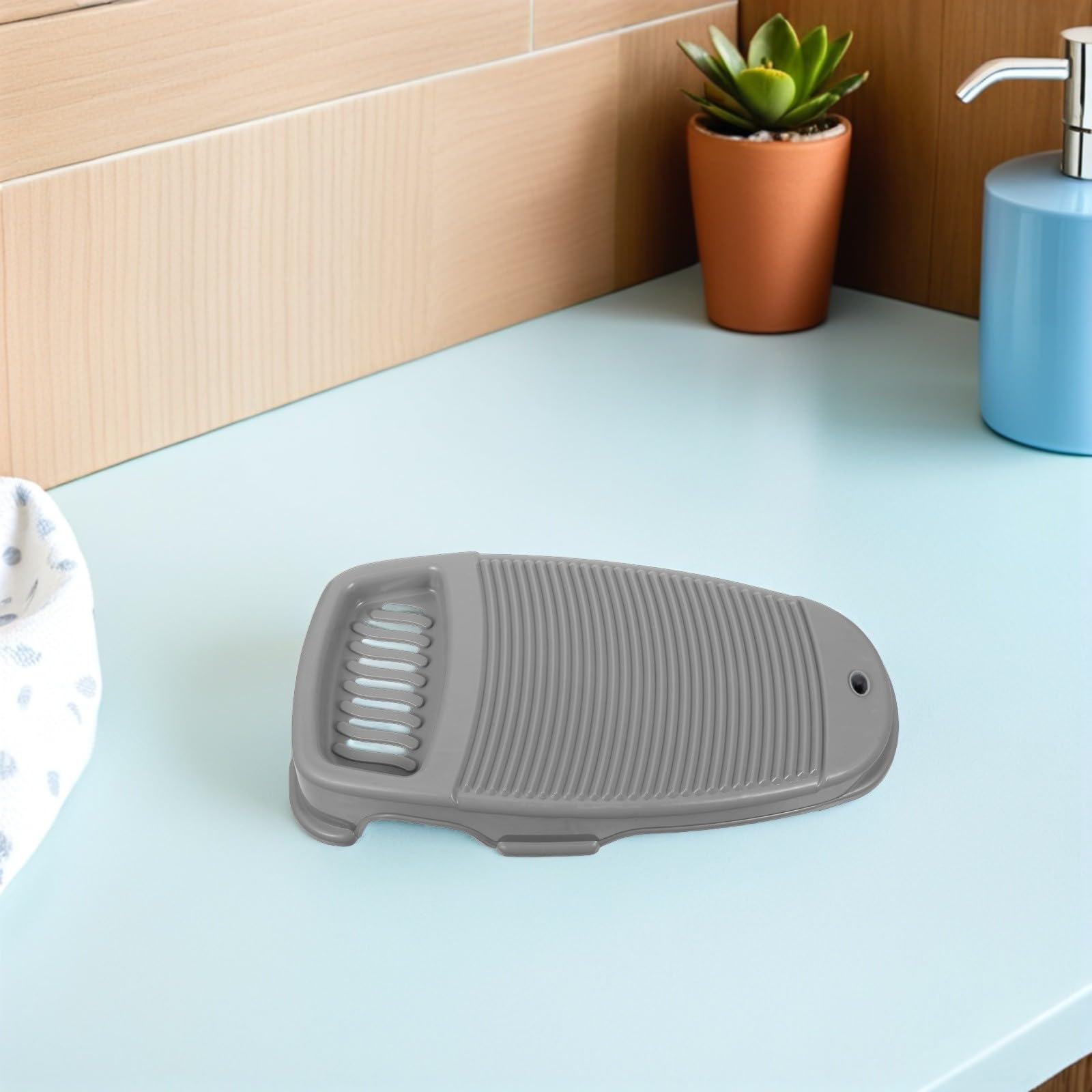 BESTYASH ASSE da Lavaggio Antiscivolo Spesso in Plastica per La Casa, Tavola da Bucato Piccola Grigia per Pulizia Biancheria Intima Ragazzo Ragazza e Accessori per Bucato