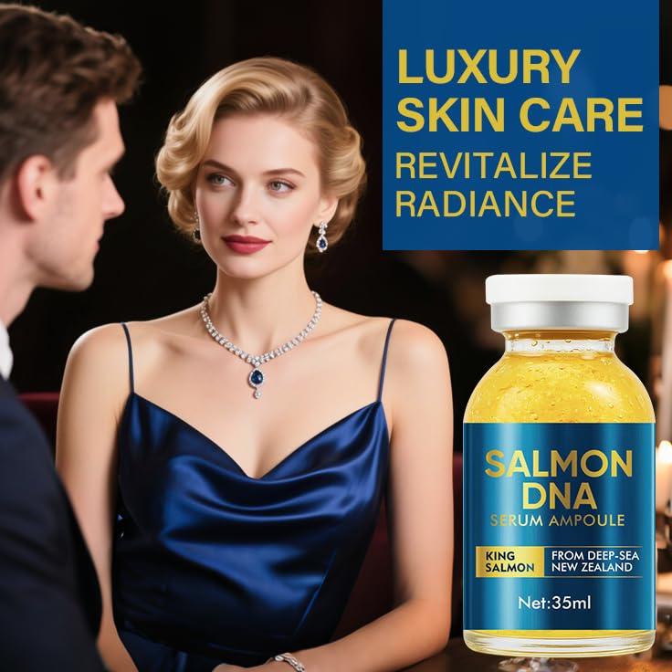Salmon DNA Ampoule, 35ml Hydrating Microneedling Serum, Moisturizing & Plumping Facial Treatment, Helps Improve Wrinkles and Skin Barrier for Face and Body