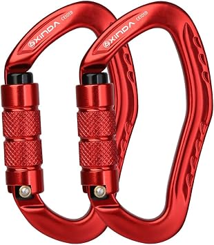 22KN Auto Locking Carabiner Clip - Twist Lock Climbing Carabiner CE UIAA Certified, Heavy Duty Carabiners for Climbing,Rappelling,Hammock,Hiking,Camping