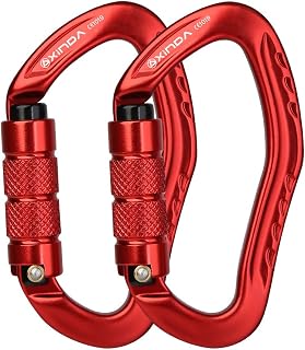 22KN Auto Locking Carabiner Clip - Twist Lock Climbing Carabiner CE UIAA Certified, Heavy Duty Carabiners for Climbing,Rappelling,Hammock,Hiking,Camping
