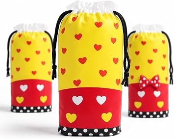 Eylola 48Pcs 7 x 10Inch Mouse Theme Plastic Treat Bags Mouse Theme Party Supplies Favors Cookie Chocolate Candy Snack Bags For Birthday Party Decoration Supplies
