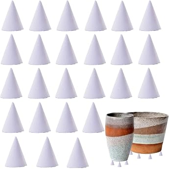 DHER 25-Piece Fireproof Ceramic Support Nails Oven Nails Ceramic Hanging Nail Set Reusable Fireproof Cushions Conical Aluminium Oxide Nails White