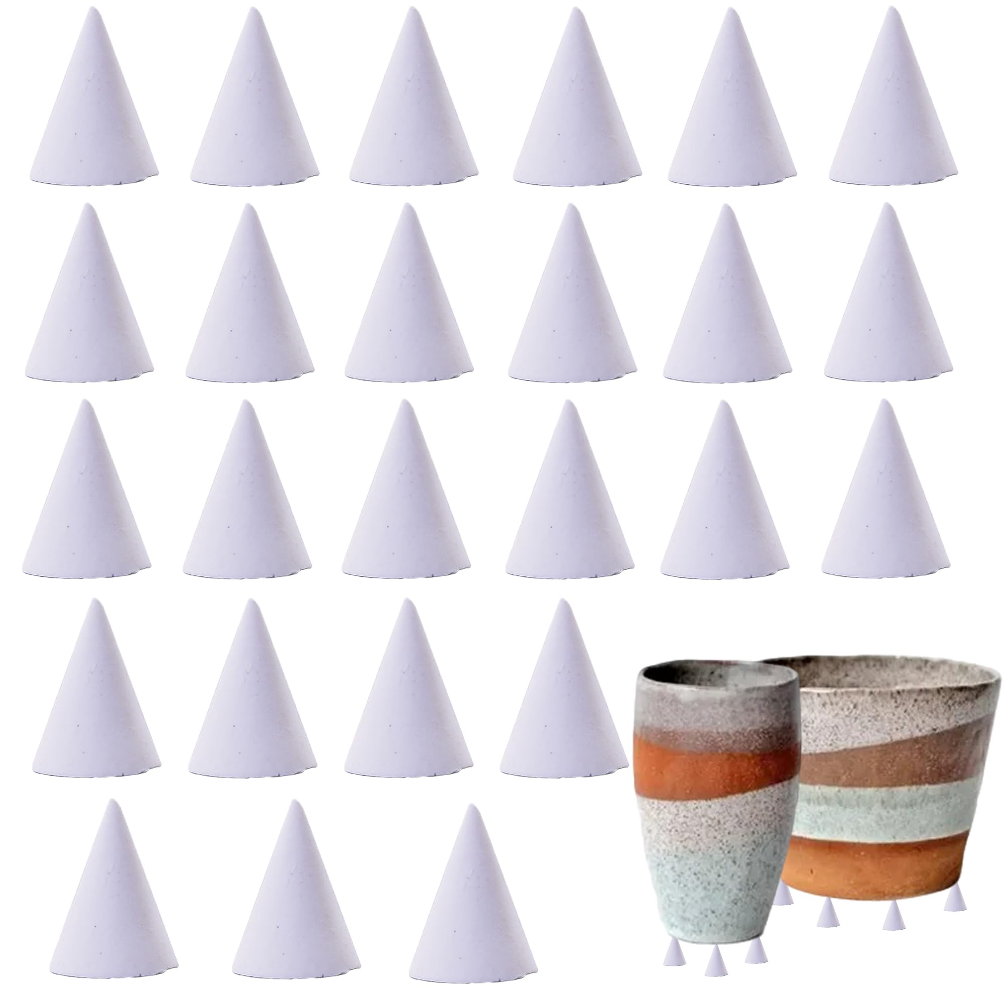 DHER Juego de 25 clavos de cerámica ignífugos para horno, clavos colgantes de cerámica, cojines reutilizables ignífugos, clavos cónicos de óxido de aluminio (blanco)