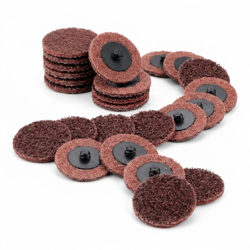 2 Inch Sanding Discs, Quick Change Nylon Surface Treatment Discs, Drill & Die Grinder, Rust Remover for Metal, Paint Stripper & Remover, Polisher - (Medium) - 25 PCS
