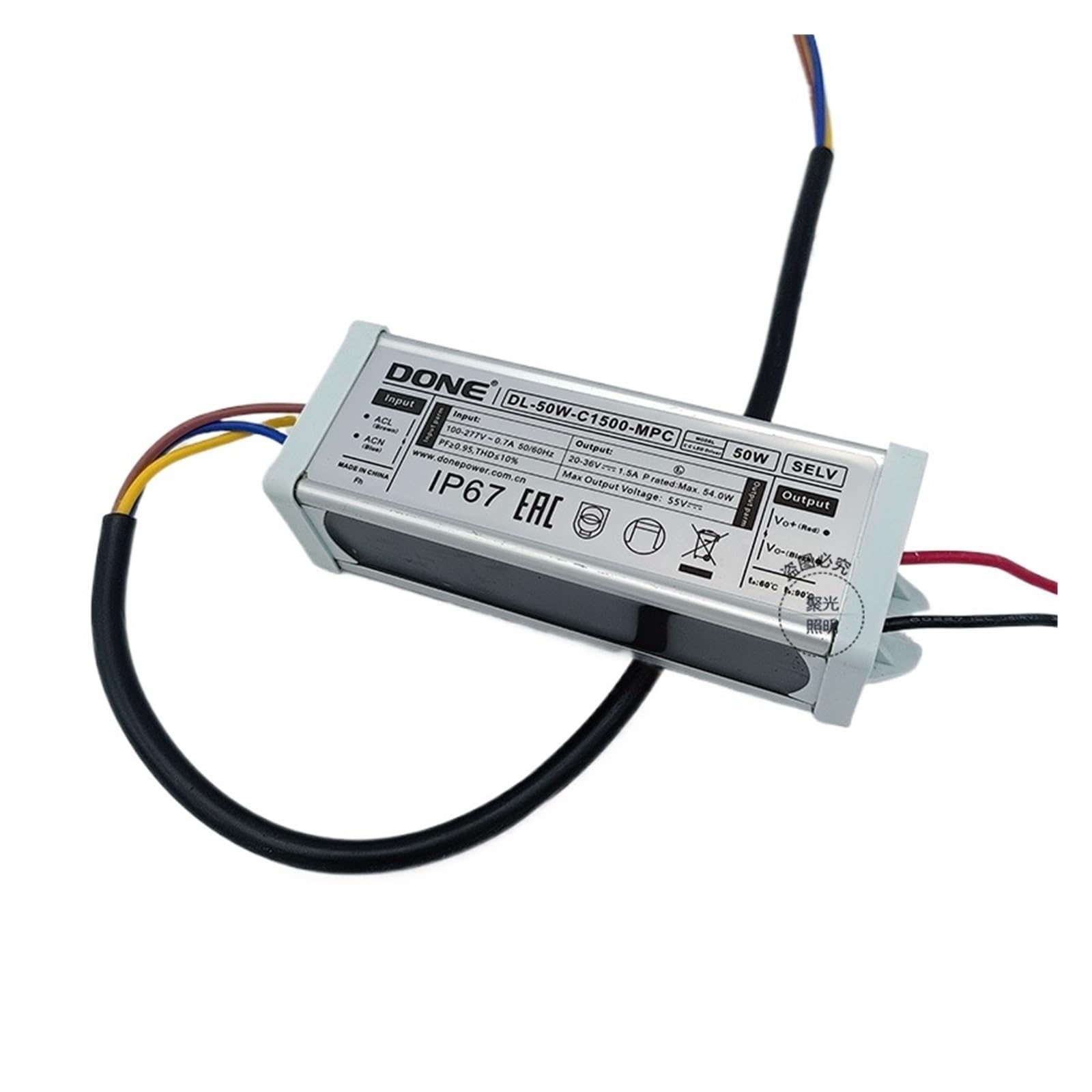 Projecteur mural alimentation électrique pour lampadaire LED ballast étanche 50w 1500ma