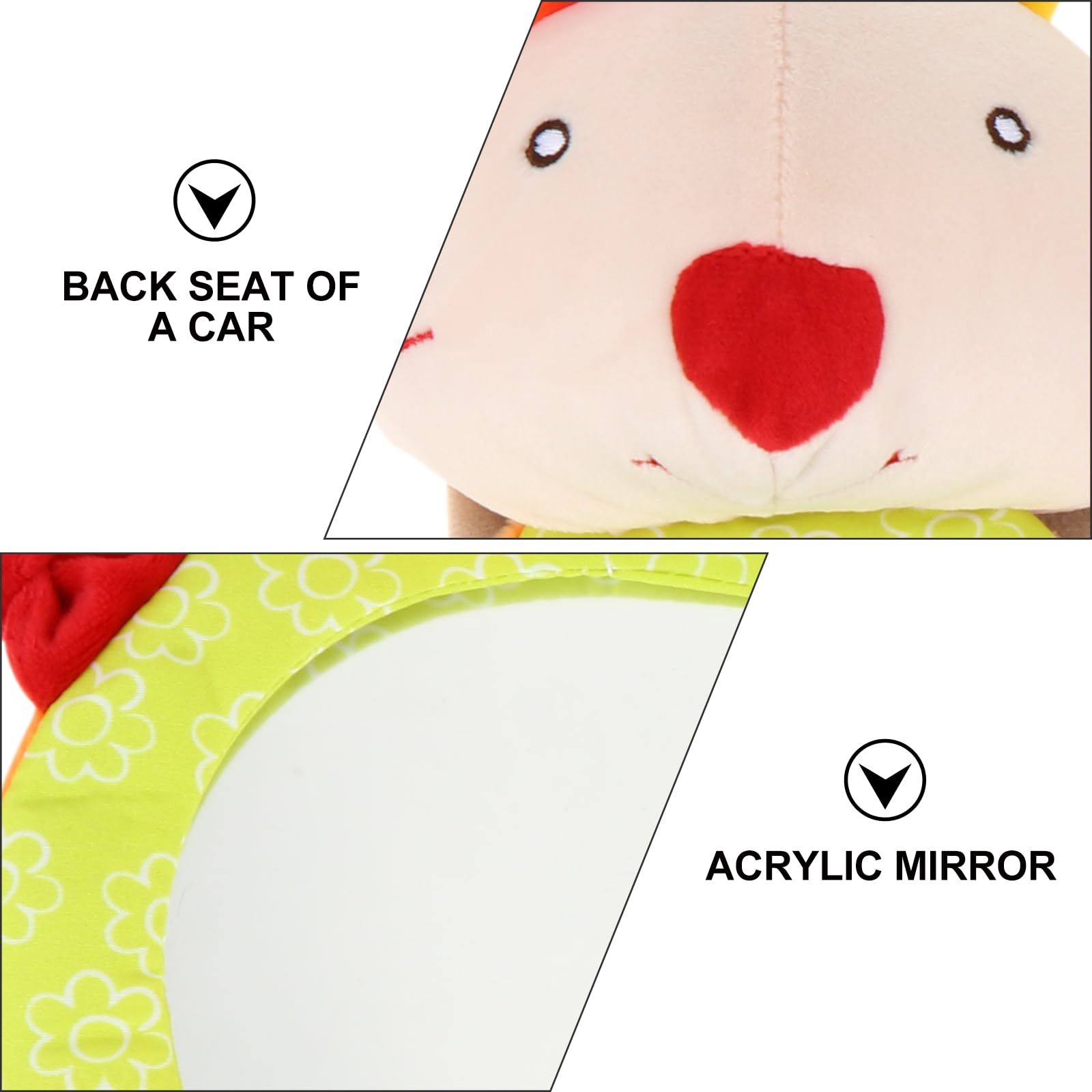 Toyvian 3pièces Miroir De Sécurité Pour Garçon Fille Miroir Arrière De Voiture Cartoon Pour Garçon Fille Design Lapin Pratique Et Pour Véhicules Familiaux